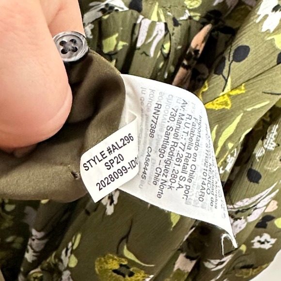 MADEWELL Cinch-Waist Tiered Midi Dress in Wildblooms Olive Green {3A34} - Picture 10 of 10